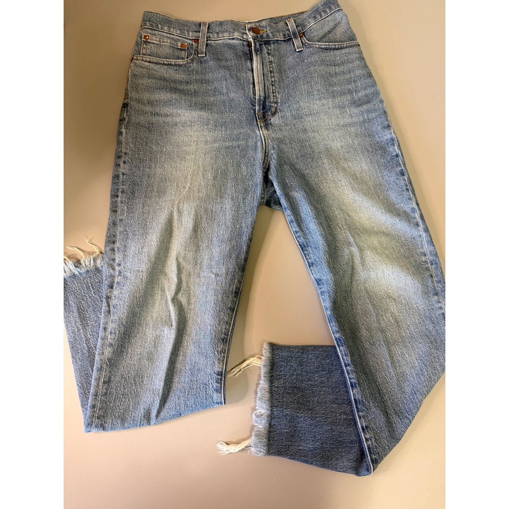 Madewell The Perfect Vintage Jean Light Wash Raw Hem High Rise Denim Size 32
